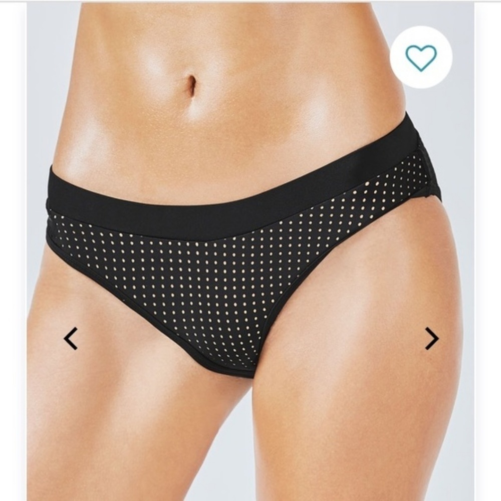 NWT Fabletics Valentina Bikini Bottoms XS X-Small Black Nude Perforated Moderate - Picture 4 of 6